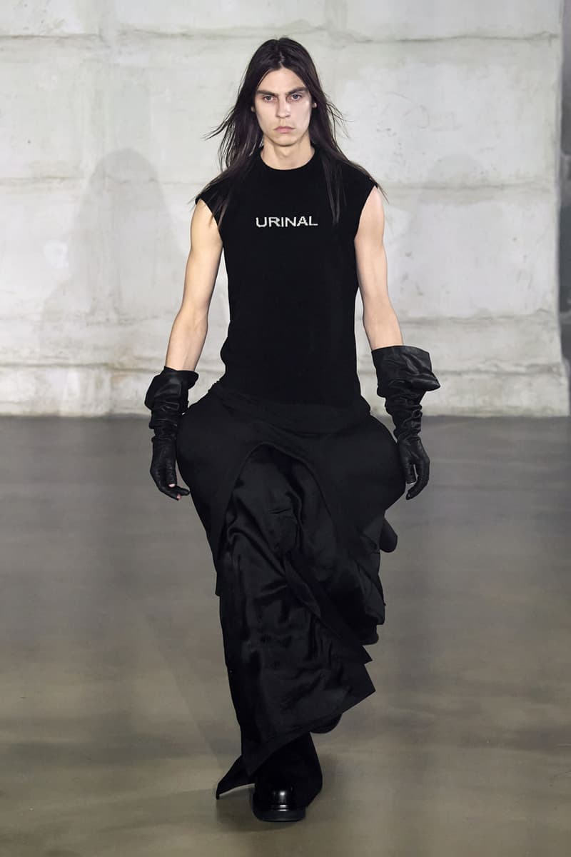 Rick Owens "STROBE" Fall 2022 Menswear Paris Fashion Week Palais de Tokyo Runway Collection Mens Review Lightbulb Hats Dan Flavin Kiss Boots