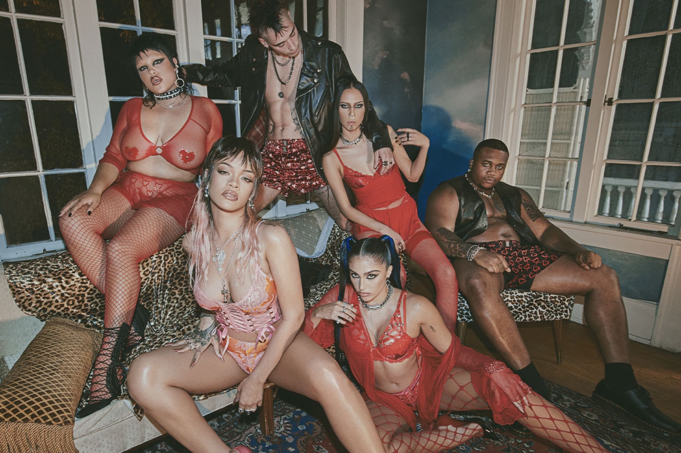 Rihanna Stars in Latest Savage x Fenty Valentine's Day Collection Campaign love on the edge anti lingerie lola leon lava claire quannah chasinghorse tess mcmilan underwear love sexy