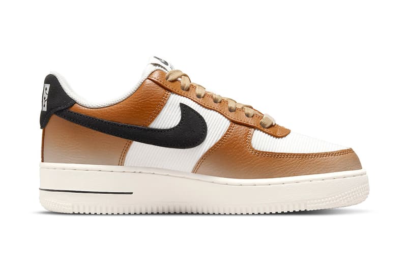 nike air force 1 low mushroom DO6682-200 official images ombre brown leather corduroy coffee laces black white  release info