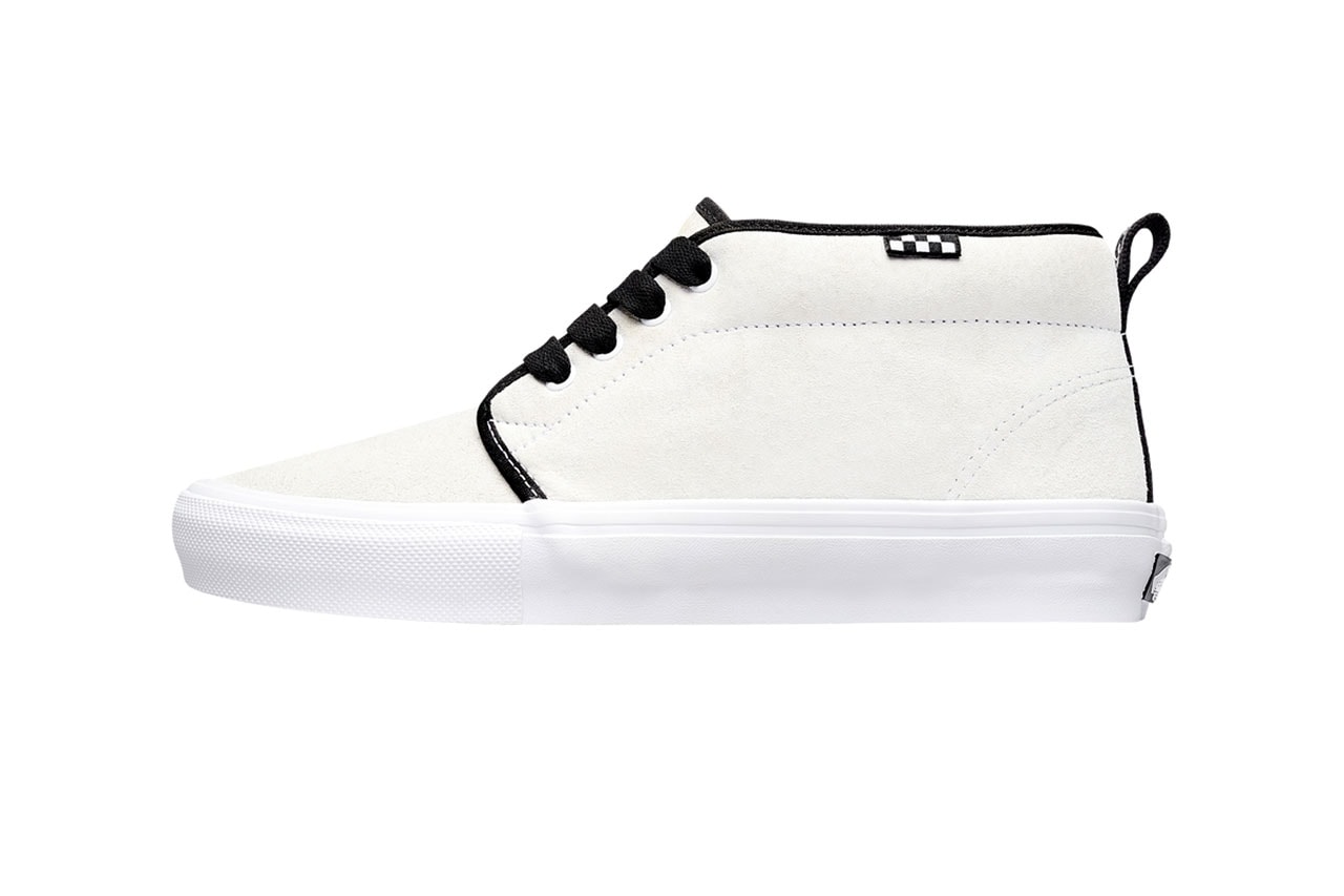 SNEEZE Magazine x Vans Skate Chukka Drops Online Mr. SNEEZE Skate Shoe Yellow White Brown Wide Laces Rubber Outsole Suede Upper Vans