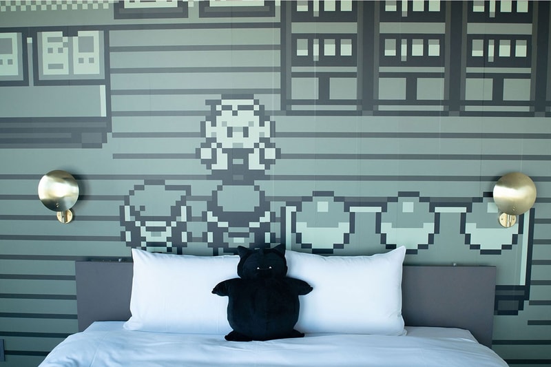 Inside Look INN THUNDERBOLT PROJECT BY FRGMT & POKÉMON invite only hypbeast japan red and green grass turf bushes retaw amenities merch hotel maps news info