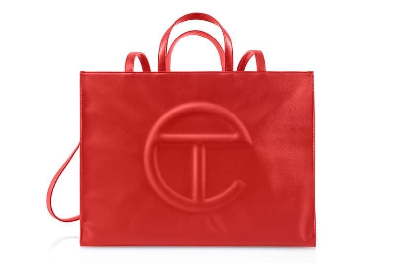 Telfar Red Collection Shopping Bags HBX Release Info Price Buy Cap Faux Vegan Leather Belt Logo