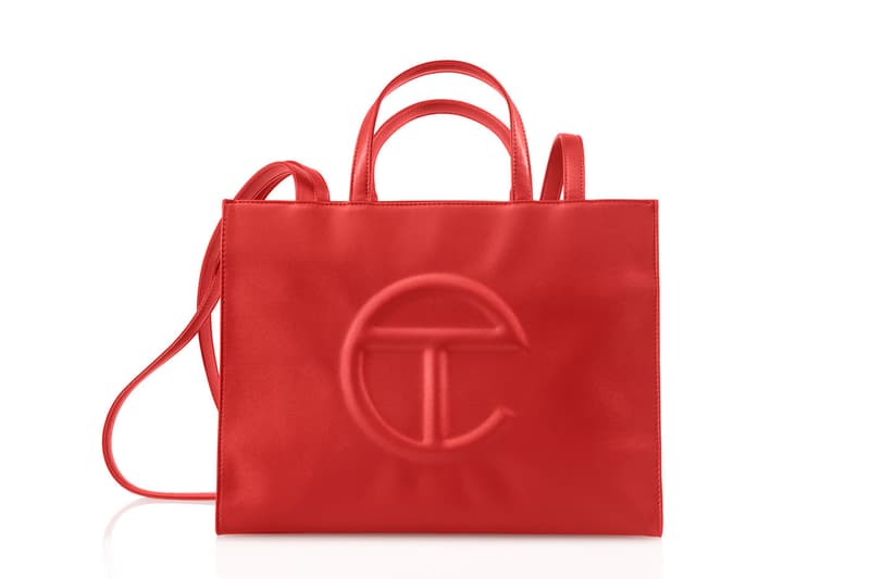 Telfar Red Collection Shopping Bags HBX Release Info Price Buy Cap Faux Vegan Leather Belt Logo