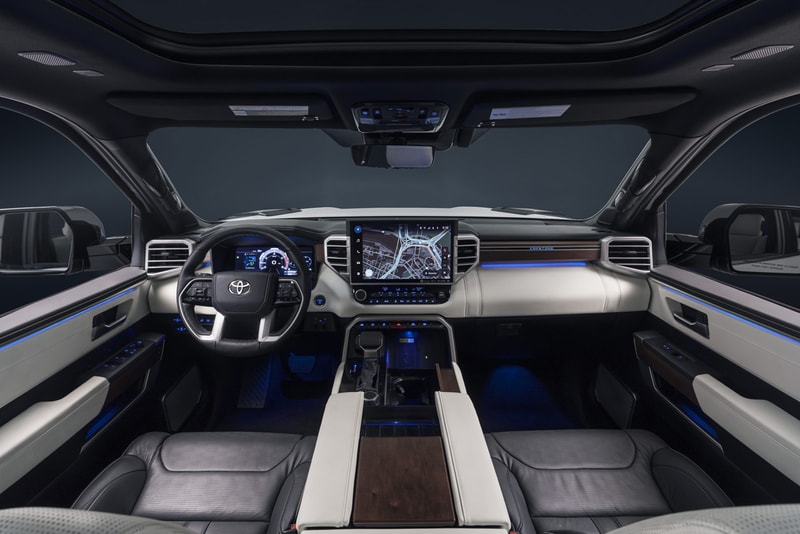 Toyota Announces Luxury Pickup Tundra Capstone Twin-Turbo V-6 Engine Intelligent Safety i-FORCE MAX Hybrid Powertrain 437 Horsepower 22-inch Chrome Rims