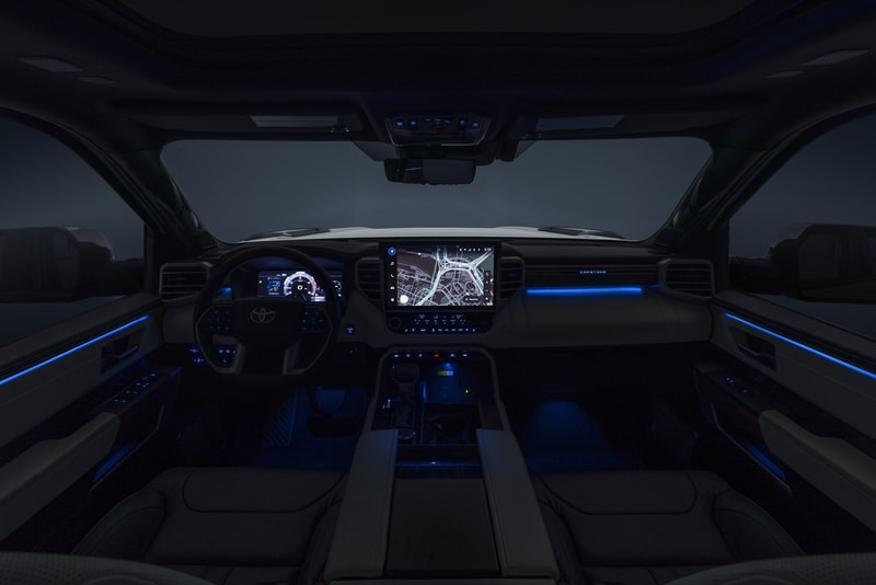 Toyota Announces Luxury Pickup Tundra Capstone Twin-Turbo V-6 Engine Intelligent Safety i-FORCE MAX Hybrid Powertrain 437 Horsepower 22-inch Chrome Rims
