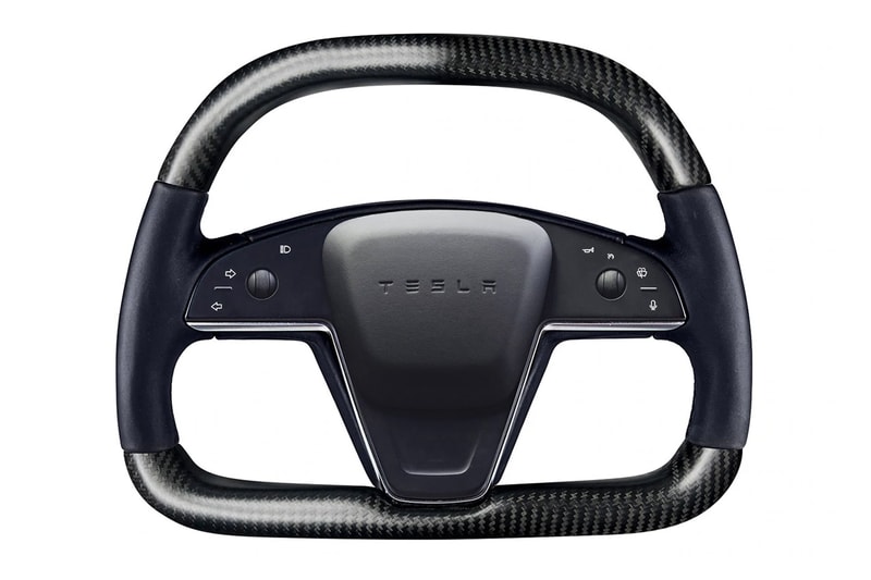 Tsportline Tesla Model S 360 Carbon Fiber Yoke Steering Wheel Replacement Elon Electric Vehicles carbon fiber 