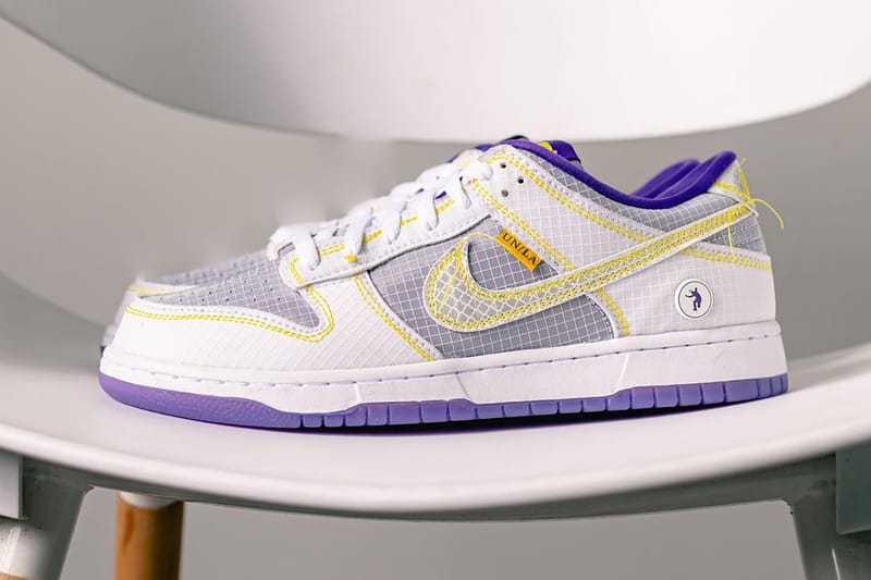 nike dunk low purple yellow