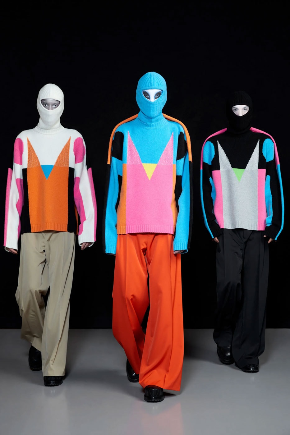 Walter Van Beirendonck FW22 Is a Masterclass in Going Incognito paris fashion week runway color blocking bodysuits high fashion