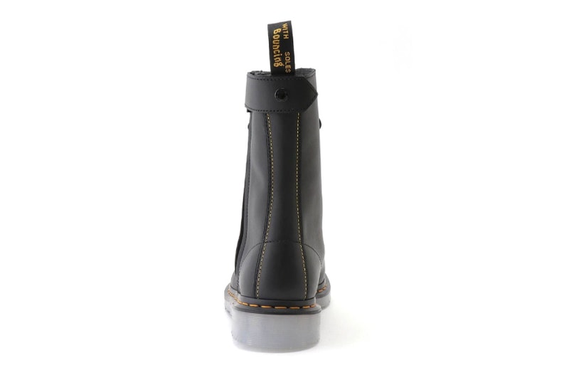 Dr. Martens Yohji yamamoto 10 hole boot hidden zip black yellow welt high release info 