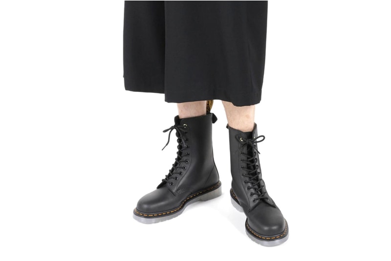 Dr. Martens Yohji yamamoto 10 hole boot hidden zip black yellow welt high release info 