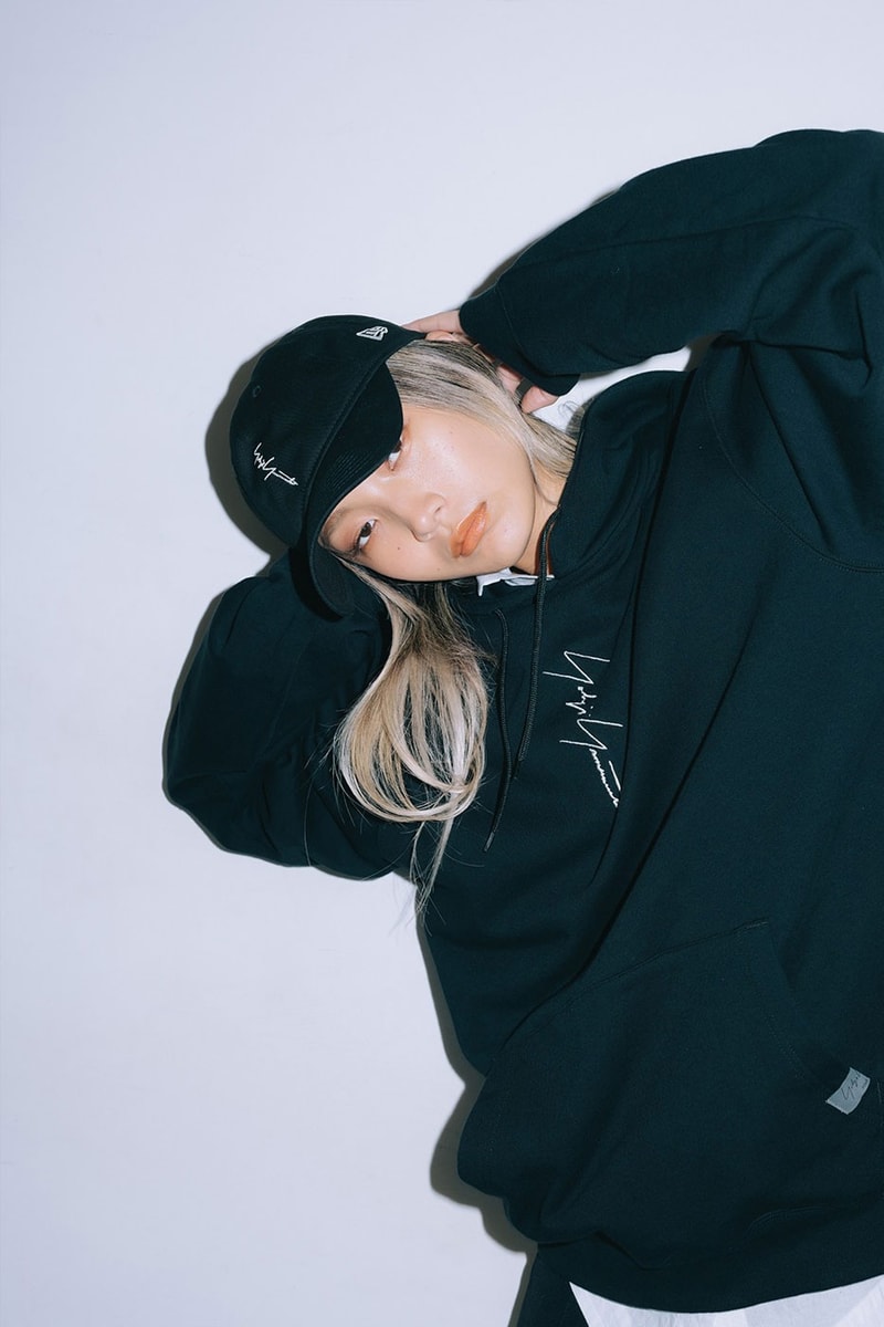 Yohji Yamamoto x New Era Vertical Series Essentials fw22 ss22 black white embroidery drawstring release info date price