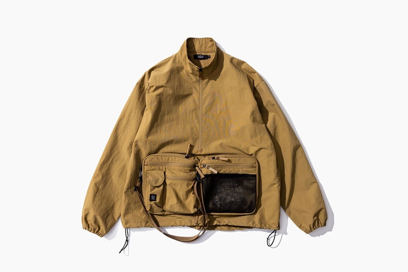 BEAMS T x RAMIDUS x Diaspora Utilitarian Capsule Apparel Collection Street Style Streetwear Cargo Pants Water-Resistant Anorak Sweatshirt Black Khaki Harajuku Tokyo Functional Weather Silhouettes Thermo-Regulating Environment Day Evening Messenger Bag Nylon
