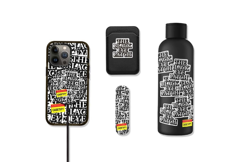 BlackEyePatch x CASETiFY Phone Case Collaboration iPhone Galaxy Smartphones Protective Eco-Friendly Sustainable Upcycle Tech Accessories Sticker Motif Co-Branded Tokyo Japan Streetwear Brand Monogram Print AirPods AirPod Pro Water Bottle MagSafe Wallet 