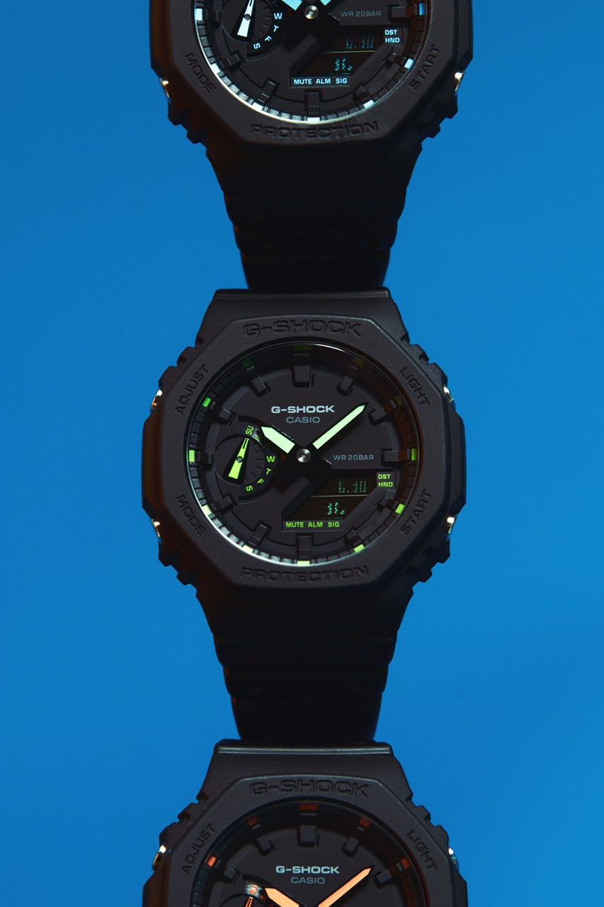 G-SHOCK GA-2100 Matte Black With Neon Accents | HYPEBEAST