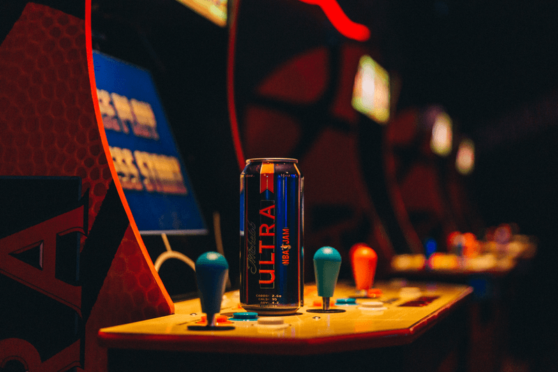 90s michelob beer ultra jam bar arcade fat joe cleveland 2022 1993 basketball nba boomshakalaka