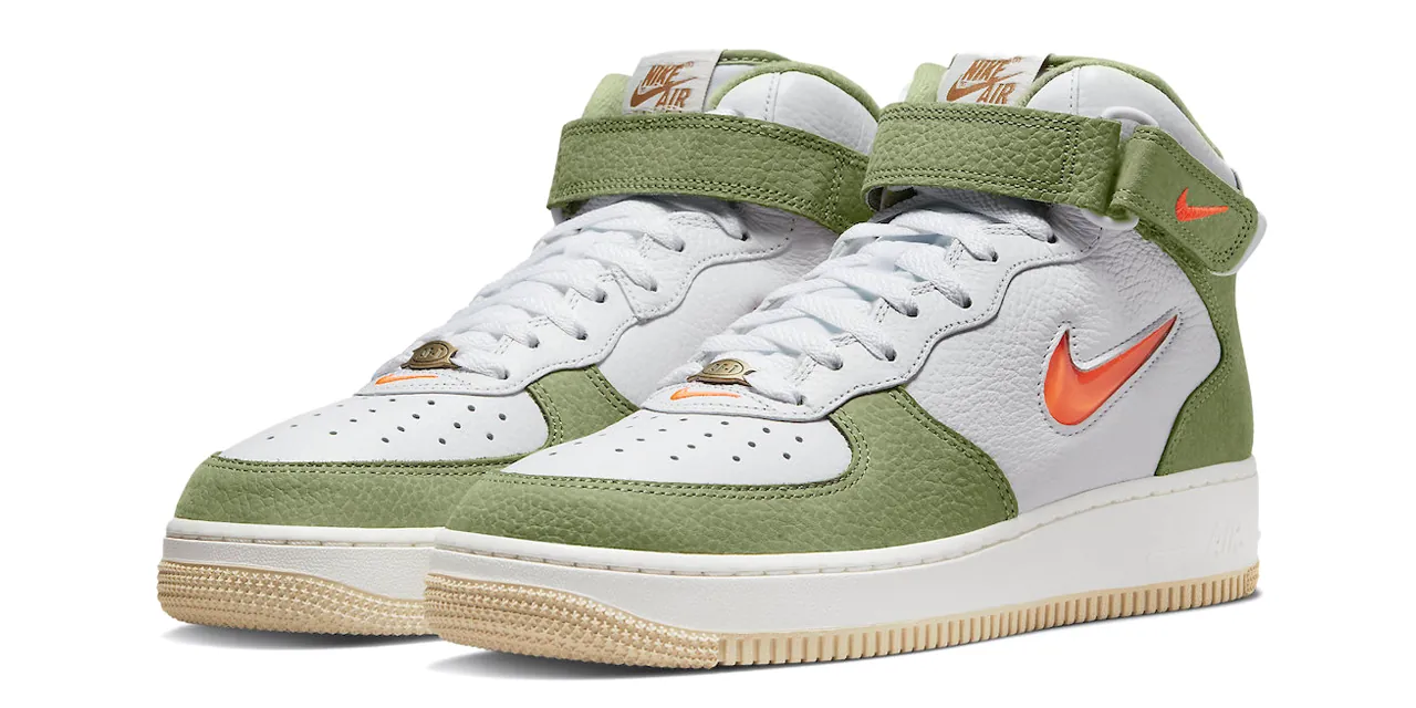 army green and orange air force 1