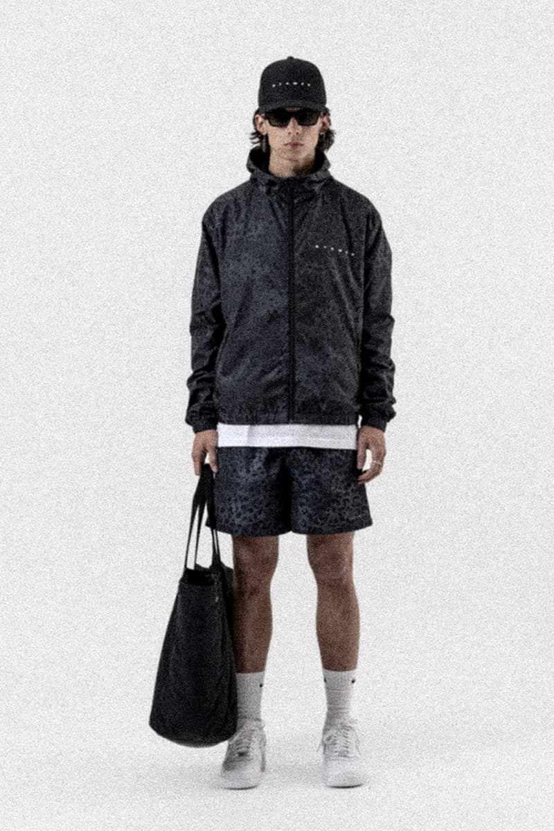 Stampd Unveils Spring/Summer 2022 Collection Surfer Apparel Tailored Garments Technical Lookbook T-shirts Hoodies Trunks Jackets Waterproof Nylon Zip-Up Camo Palm Tree Motif Leopard