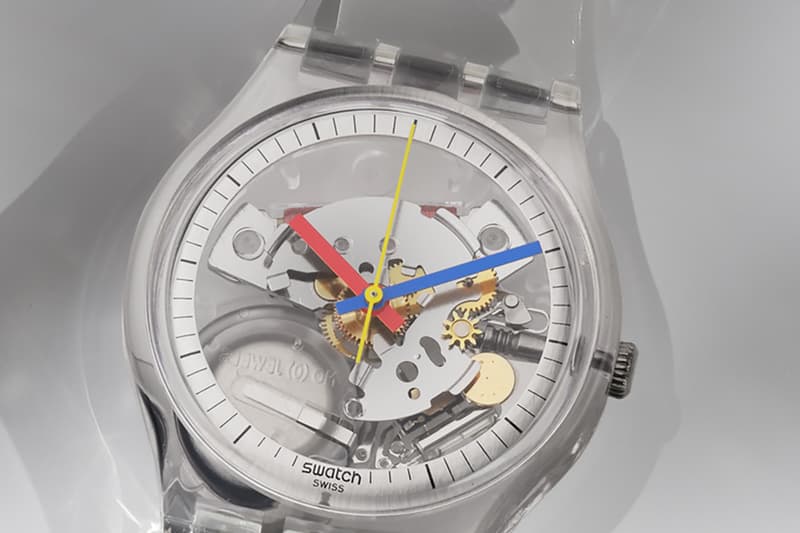 Swatch Unveils Retro Clear Collection Four-Piece Transparent Timepiece Clearly Gent Big Bold New Skin NFC Chip Contactless Payments 1985 Jellyfish 47mm Case 30 Meters Waterproof Glossy Frosted Strap Aperture Red Blue Yellow Hands Mechanisms Internal