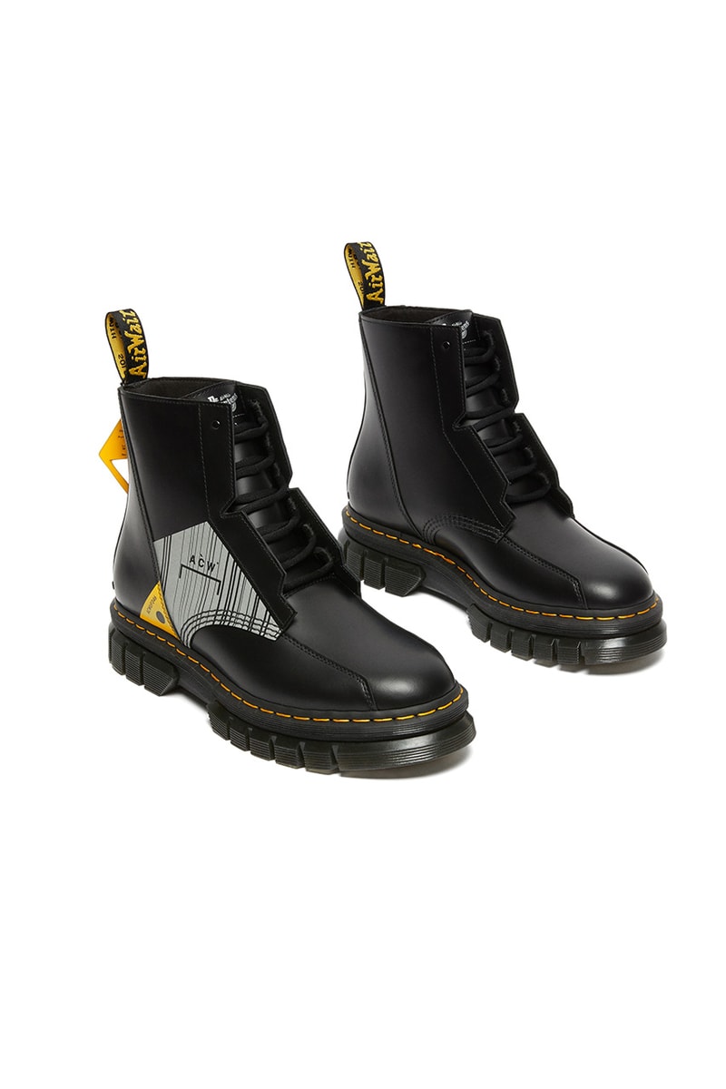 dr martens a cold wall rikard 8 eye 3 eye black yellow release date info store list buying guide photos price 