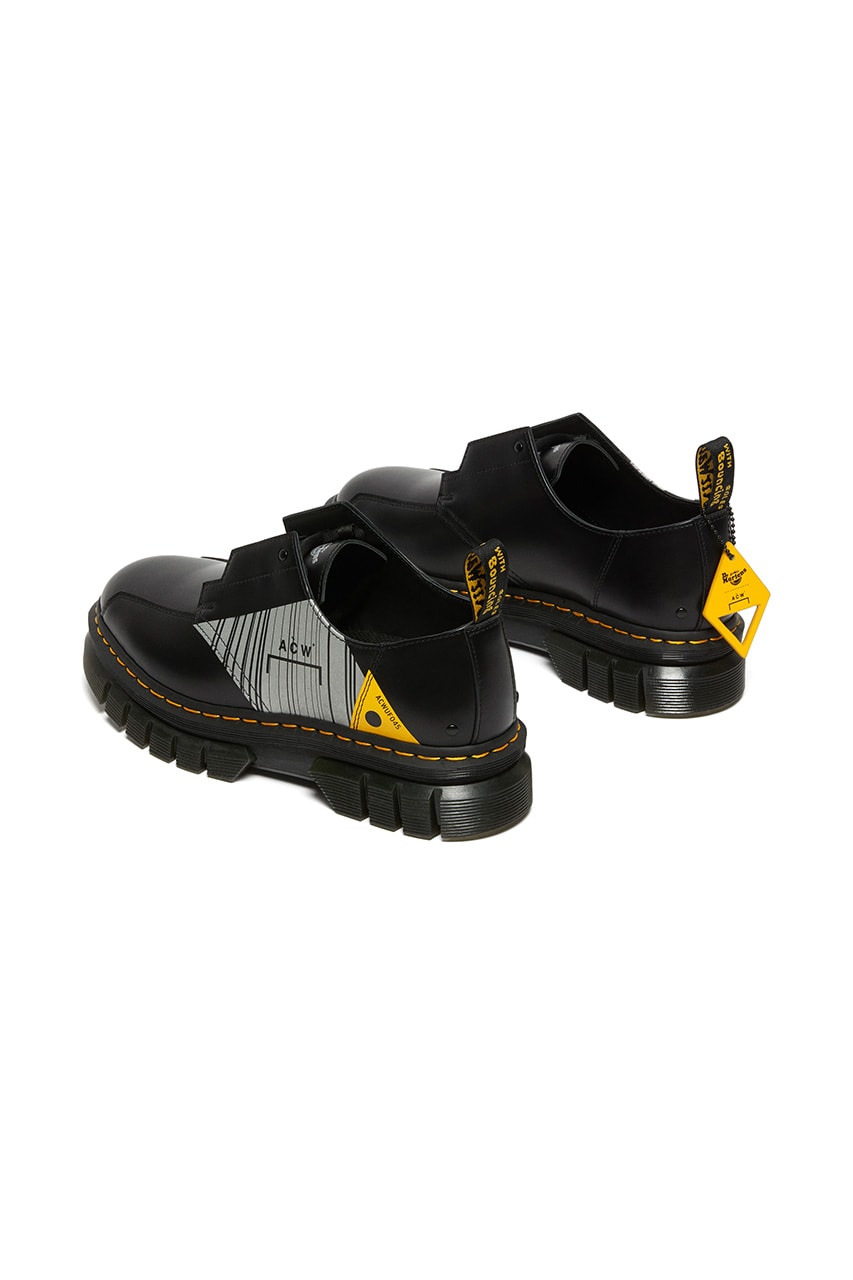 dr martens a cold wall rikard 8 eye 3 eye black yellow release date info store list buying guide photos price 