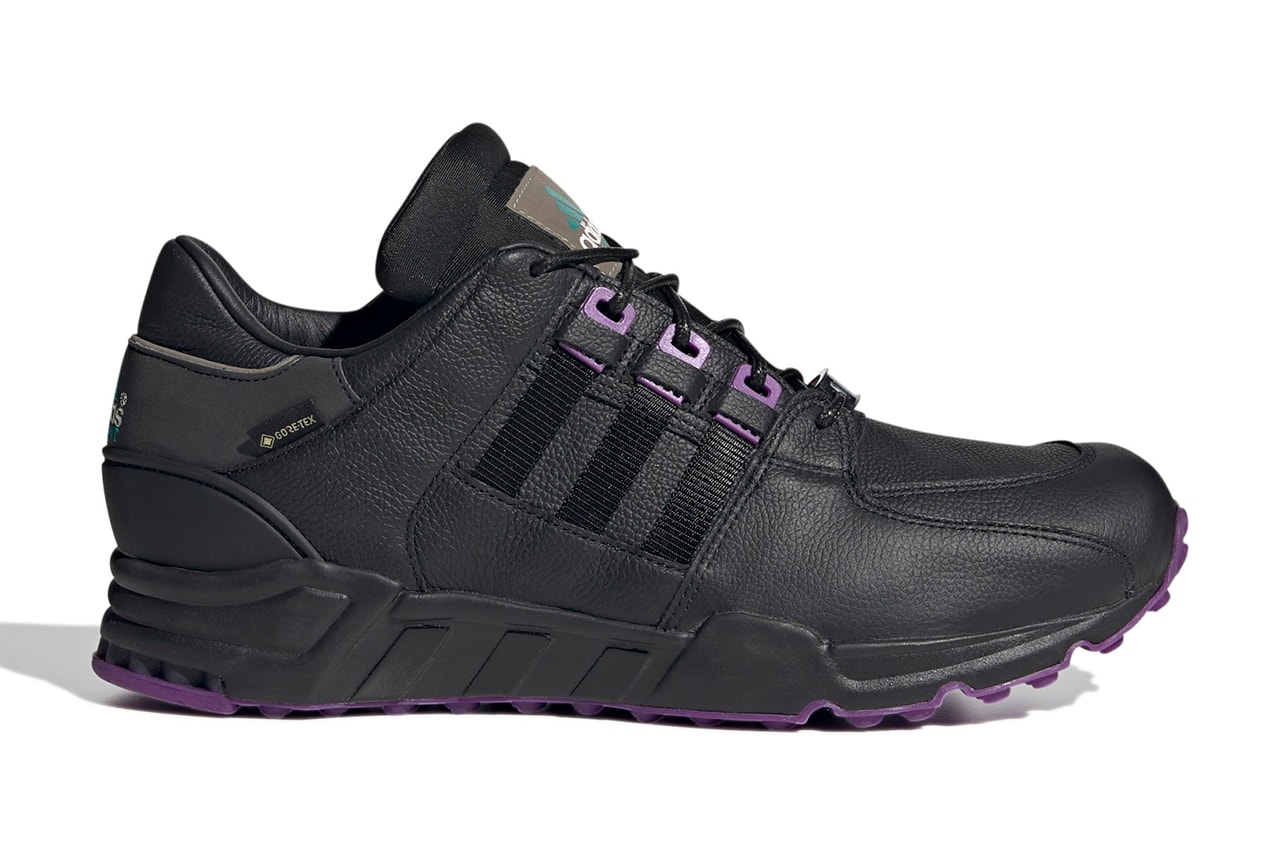 adidas Originals EQT Support 93 GORE-TEX GX3617 Core Black Purple Membrane Protection Release Information Retro Chunky Footwear Sneakers Three Stripes 