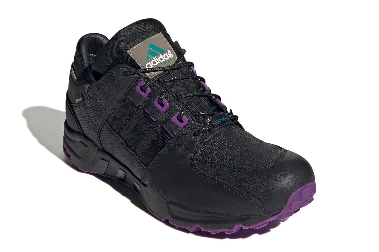 adidas Originals EQT Support 93 GORE-TEX GX3617 Core Black Purple Membrane Protection Release Information Retro Chunky Footwear Sneakers Three Stripes 