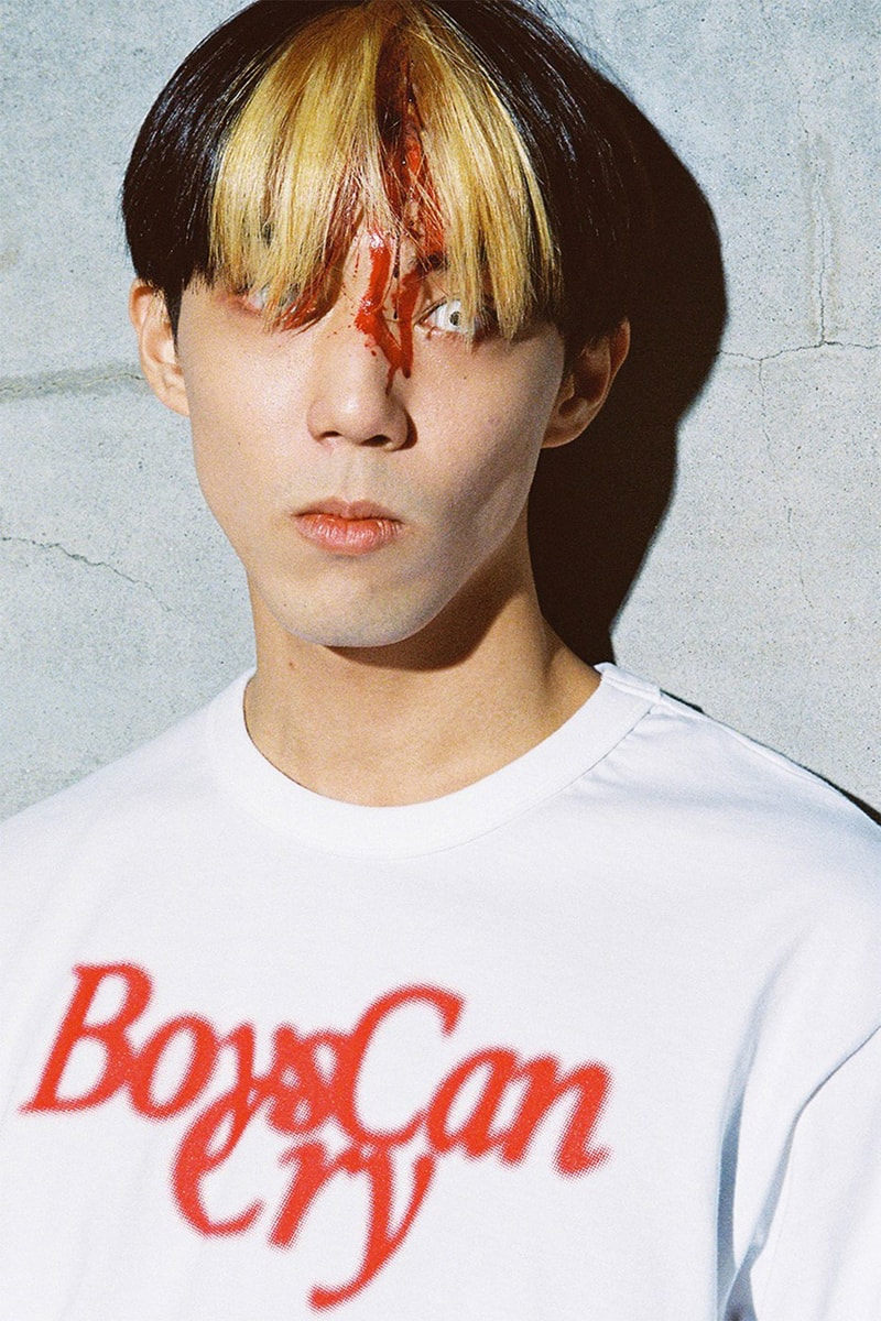 AJOBYAJO SS22 Collection Boys Can Cry Lookbook Release Info Buy Price South Korea T-shirts Shirts Check Stripes Denim Suits Backpack Headband Robot