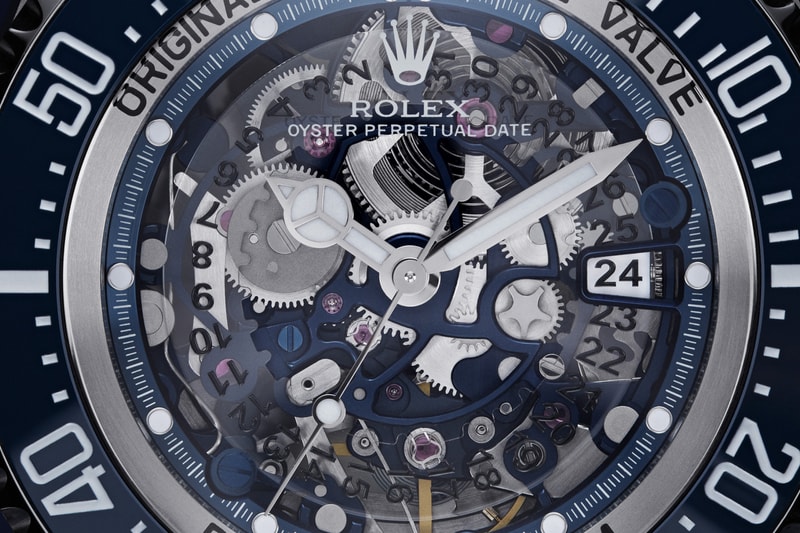 Donor Rolex Deepsea Transformed With Openworked Movement Refinished in Majestic Blue