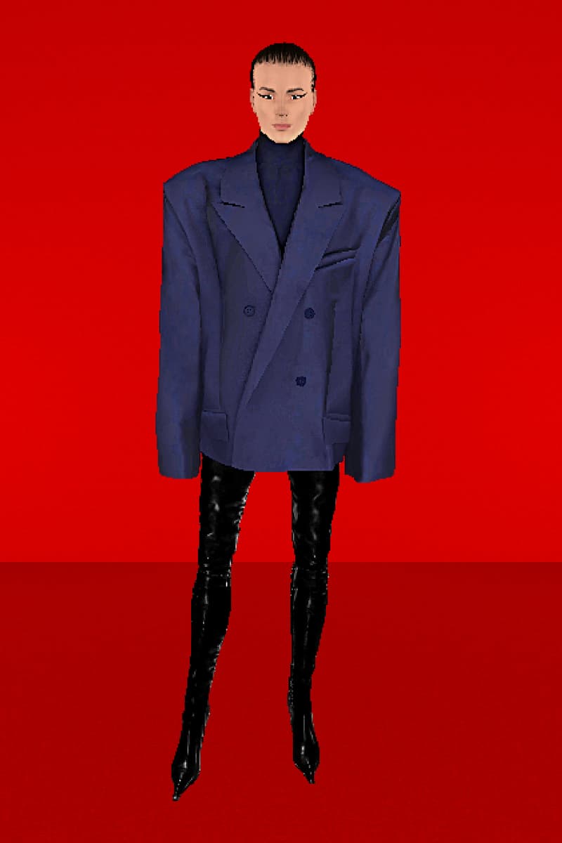 Balenciaga Spring/Summer 2022 SS22 Collection Runway Red Carpet Campaign CGI Claudia Mate 3D Avatars XX Triplet Cagole Hourglass Demna Gvasalia