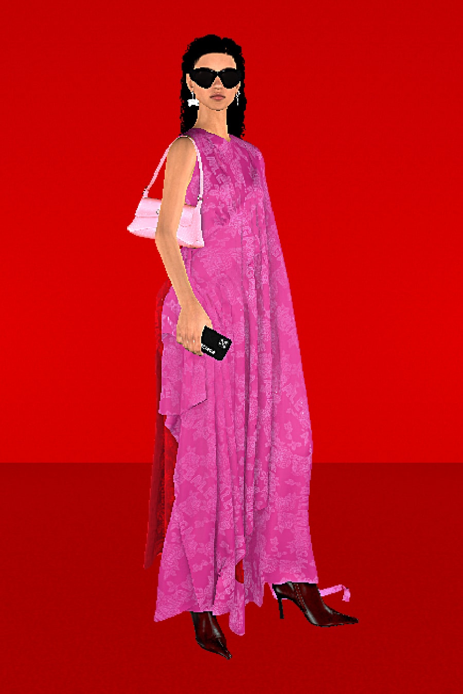 Balenciaga Spring/Summer 2022 SS22 Collection Runway Red Carpet Campaign CGI Claudia Mate 3D Avatars XX Triplet Cagole Hourglass Demna Gvasalia