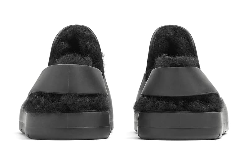 Bottega Veneta Puddle Slingback Sandals Rubber Shearling "Sea Salt" Black Release Information Daniel Lee Matthieu Blazy