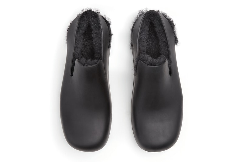 Bottega Veneta Puddle Slingback Sandals Rubber Shearling "Sea Salt" Black Release Information Daniel Lee Matthieu Blazy