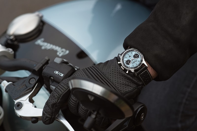 Debut Collaboration Between Breitling And Triumph Sees Matching Top Time Triumph Chronograph And Limited Edition Speed Twin Motorcycle