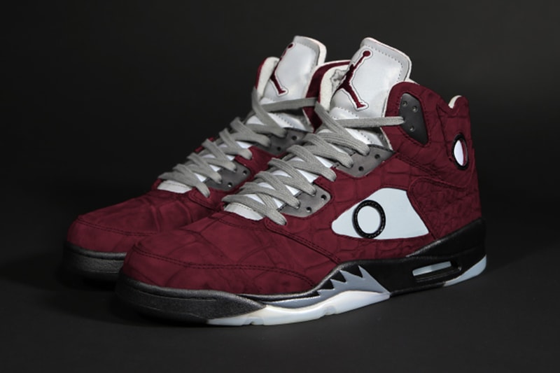 Ceeze x Air Jordan 5 "Burgundy" Off-White™ sneaker release information custom