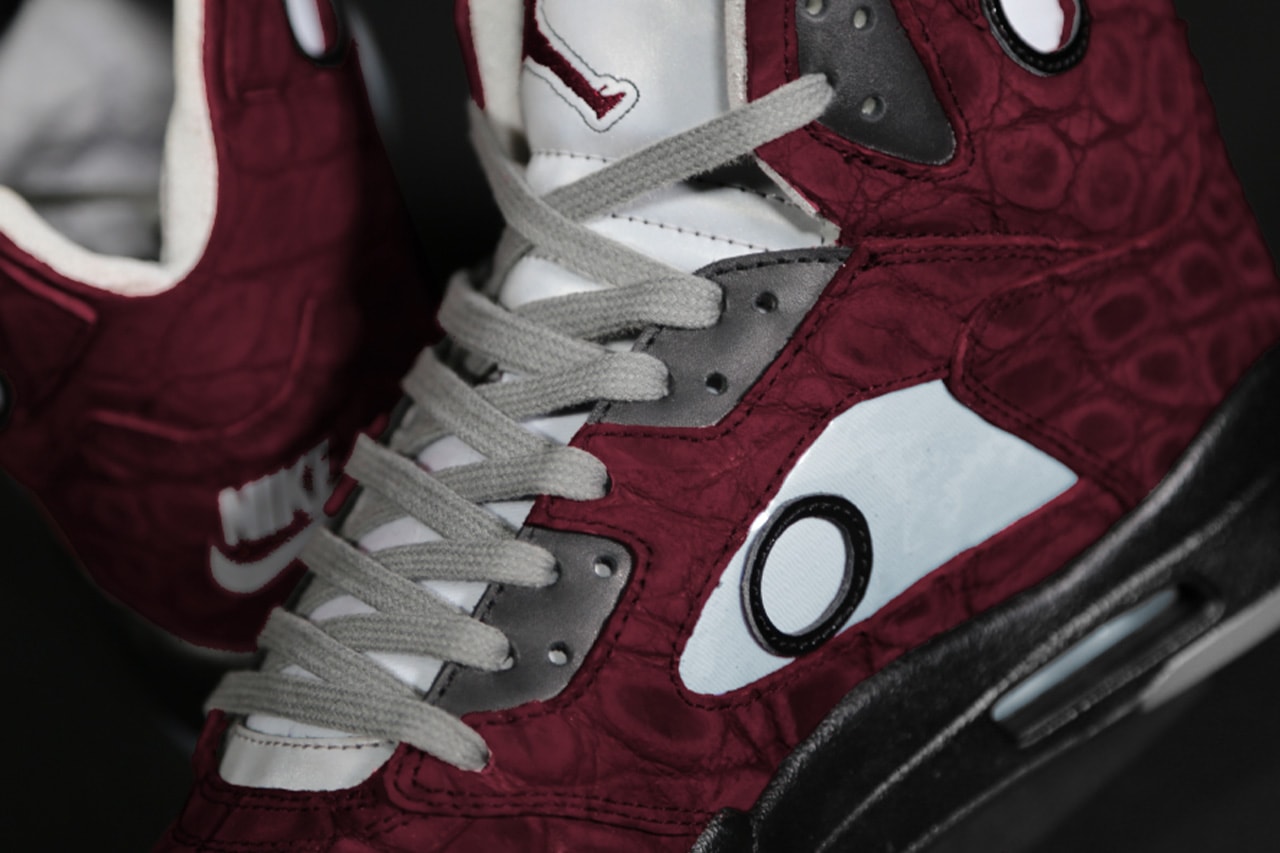 Ceeze x Air Jordan 5 "Burgundy" Off-White™ sneaker release information custom