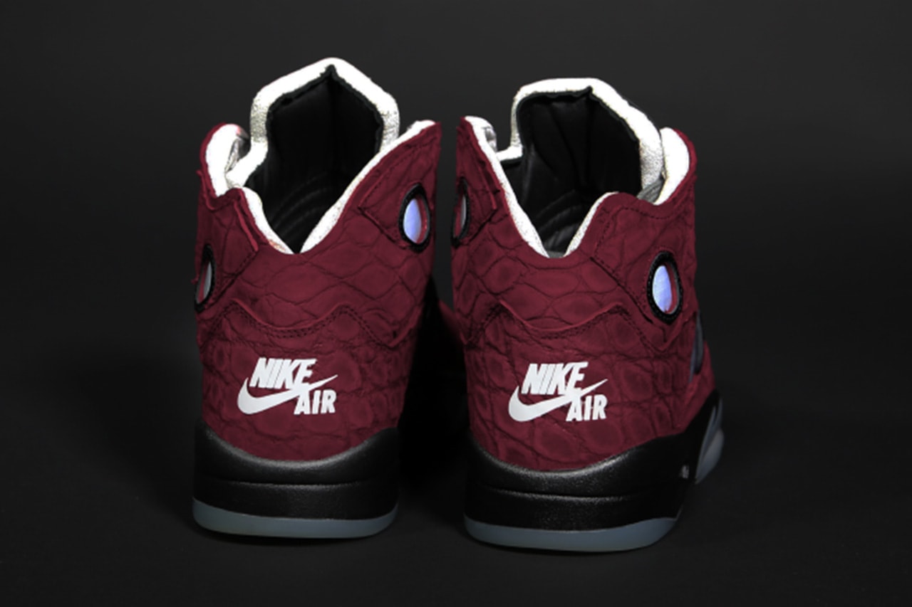 Ceeze x Air Jordan 5 "Burgundy" Off-White™ sneaker release information custom