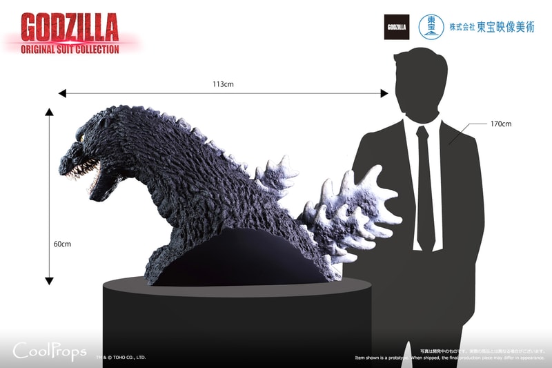 coolprops TOHO EIZO BIJUTSU “Heisei” Godzilla bust model prop replica release
