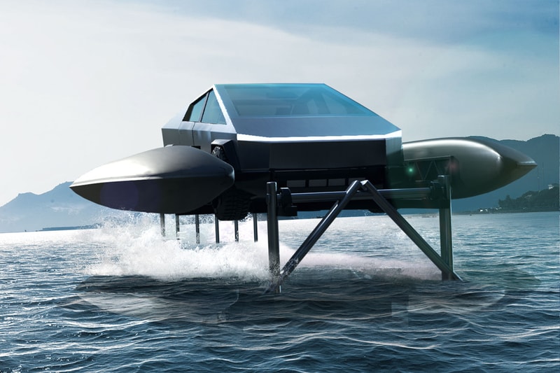 Tesla Cybertruck Catamaran electric vehicles Anthony Diamond tswlm electric vehicles hydrofoils