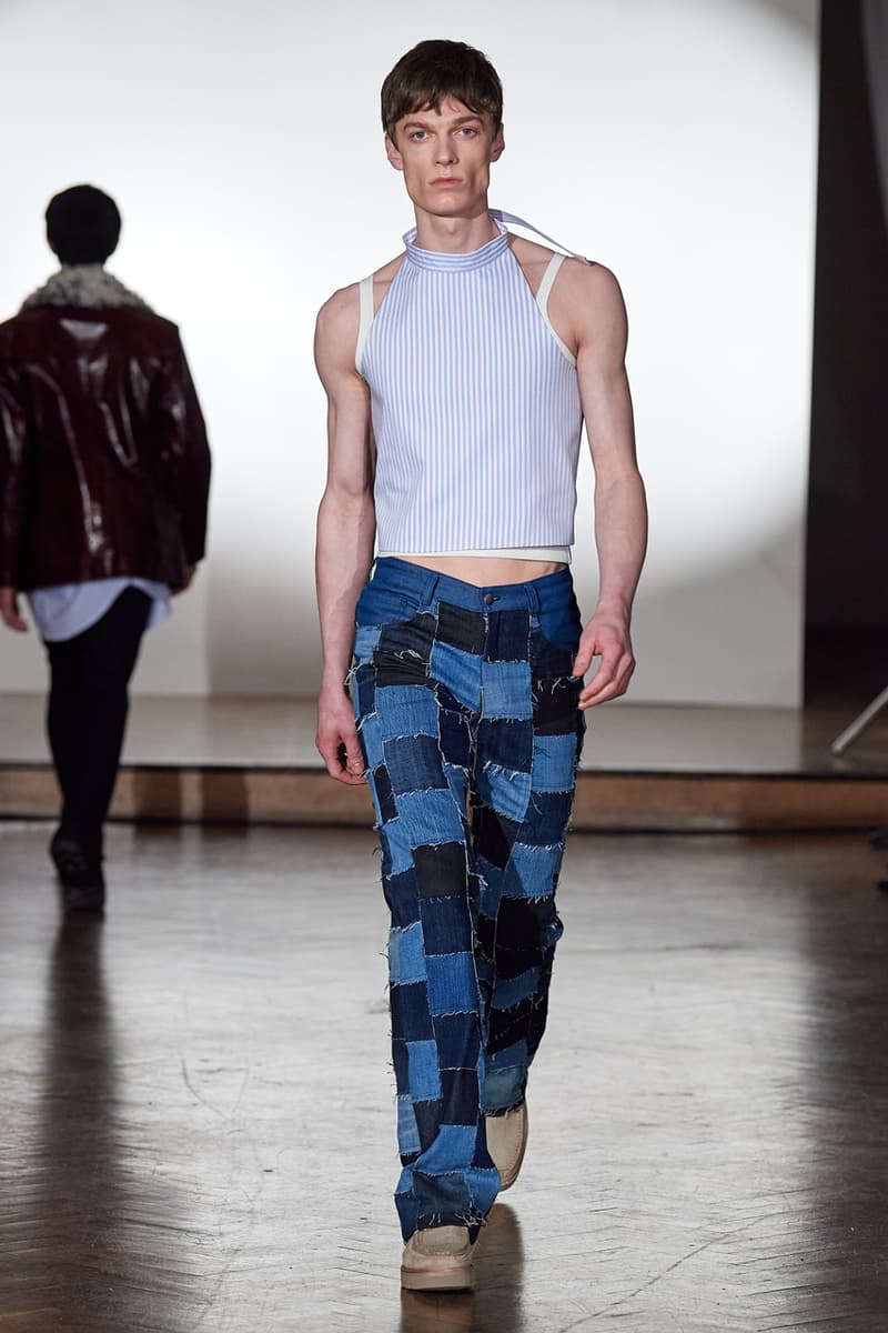 Daniel W. Fletcher Fall 2022 Ready to Wear Menswear Womenswear Collection London Fashion Week Runway Tom Daley Scarves Knits Pete Fletcher Dad Football British Designer 