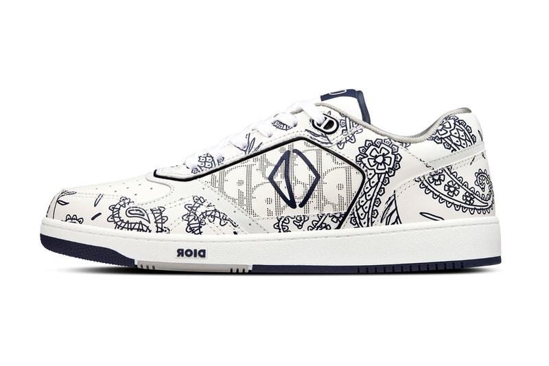 Dior SS22 Paisley Print B27 Low Top Sneakers Release Info White Navy Coffee 3SN272ZOF_H760-b27