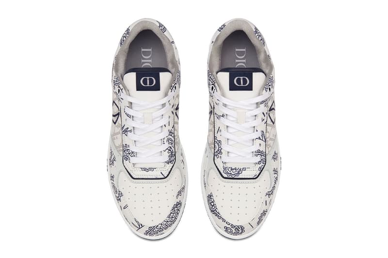 Dior SS22 Paisley Print B27 Low Top Sneakers Release Info White Navy Coffee 3SN272ZOF_H760-b27