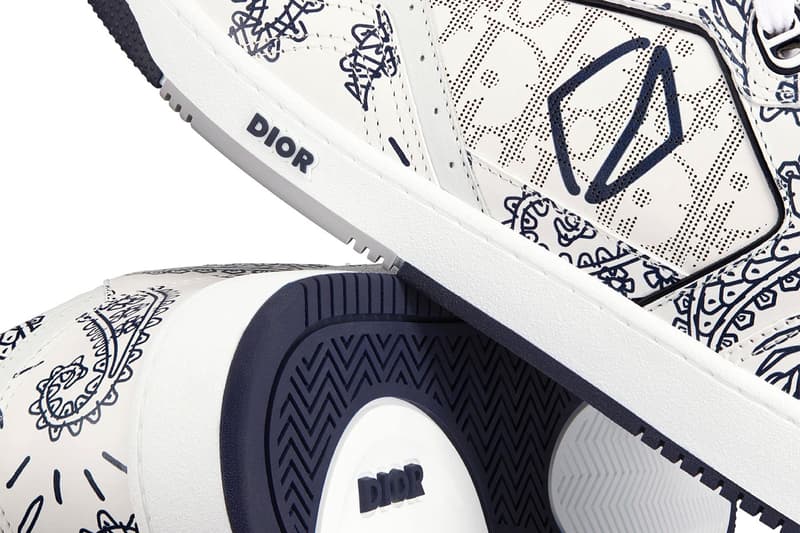 Dior SS22 Paisley Print B27 Low Top Sneakers Release Info White Navy Coffee 3SN272ZOF_H760-b27