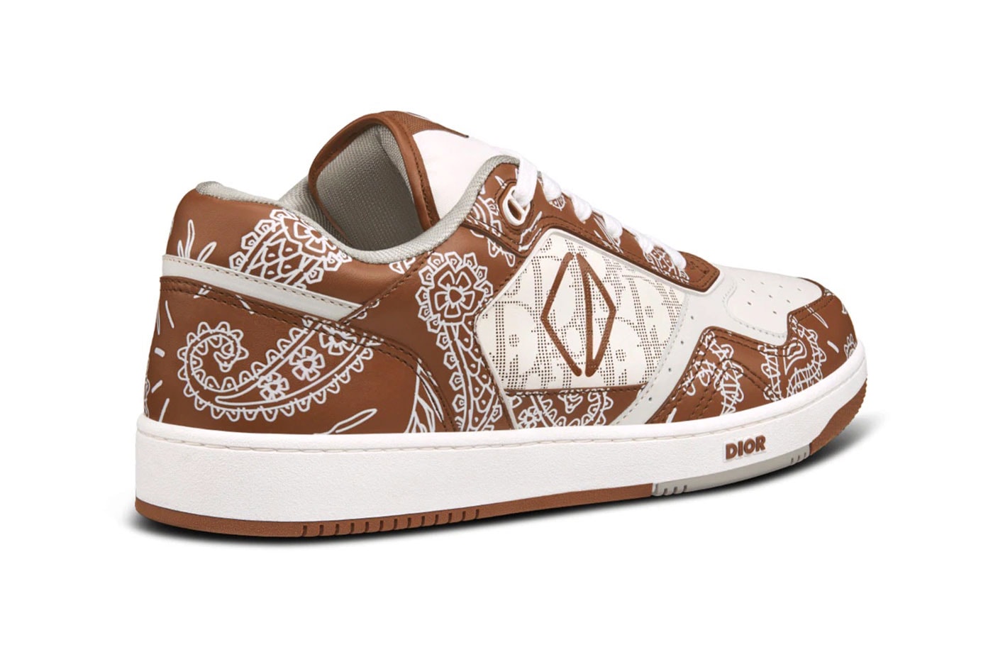 Dior SS22 Paisley Print B27 Low Top Sneakers Release Info White Navy Coffee 3SN272ZOF_H760-b27