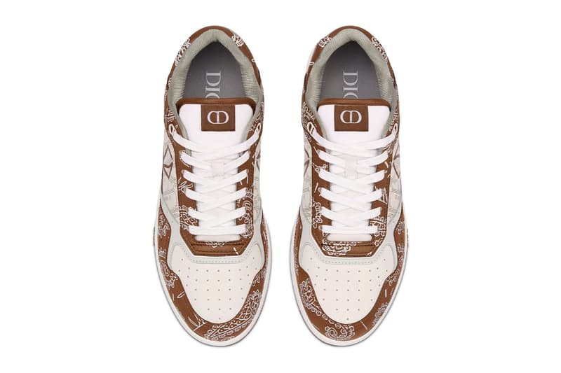 Dior SS22 Paisley Print B27 Low Top Sneakers Release Info White Navy Coffee 3SN272ZOF_H760-b27