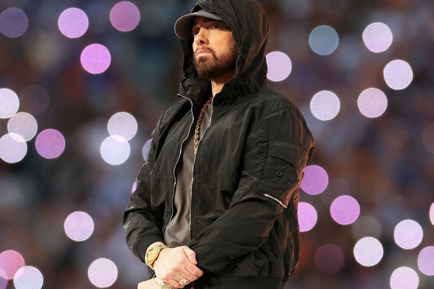 Here Is Eminem's Custom Super Bowl LVI Halftime Air Jordan 3 pe nike air shady slim shady dr. dre mary j blige kendrick lamar anderson paak 50 cent los angeles rams football nfl detroit mom's spaghetti 