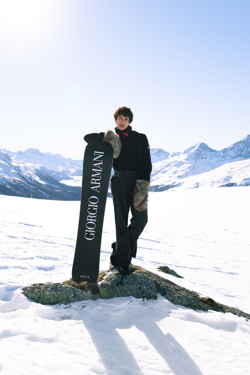 Giorgio Armani neve winter ski apres slope knit cashmere mohair skis alps pop-up courchevel crans montana st moritz