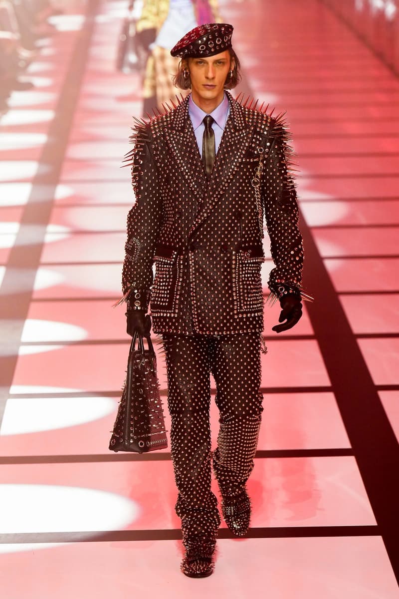 Gucci x adidas Unveils Fall 2022 Collection Blazers Jackets Pants Knitwear Latex Trefoil Three Strips Midi Dresses Leather Skirts Corduroy Chiffon Sportswear German Label Luxury Fashion Lookbook Plaid Monogram Pinstripe Patterns Peak Wide Lapel Hats Accessories Blue Yellow  