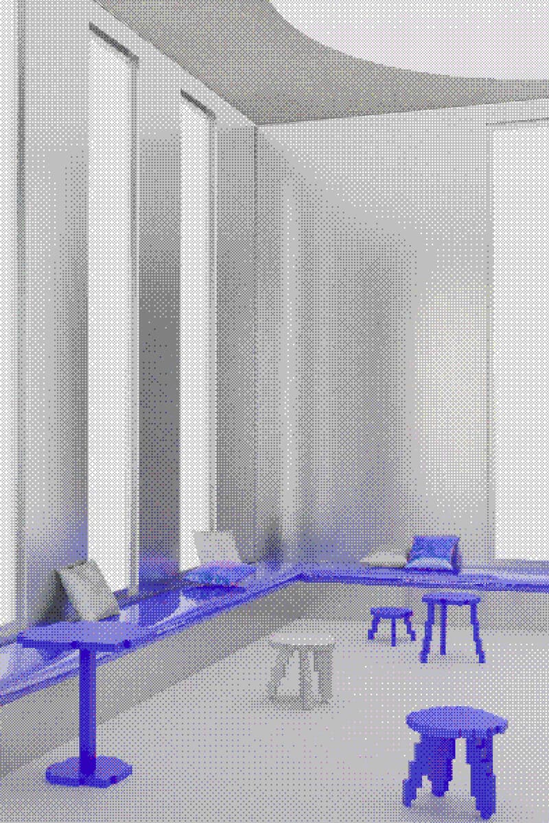 Harry Nuriev Crosby Studios Video Game Pixelated Furniture Gaia Repossi "Web-3 Café" 2022 Paris info