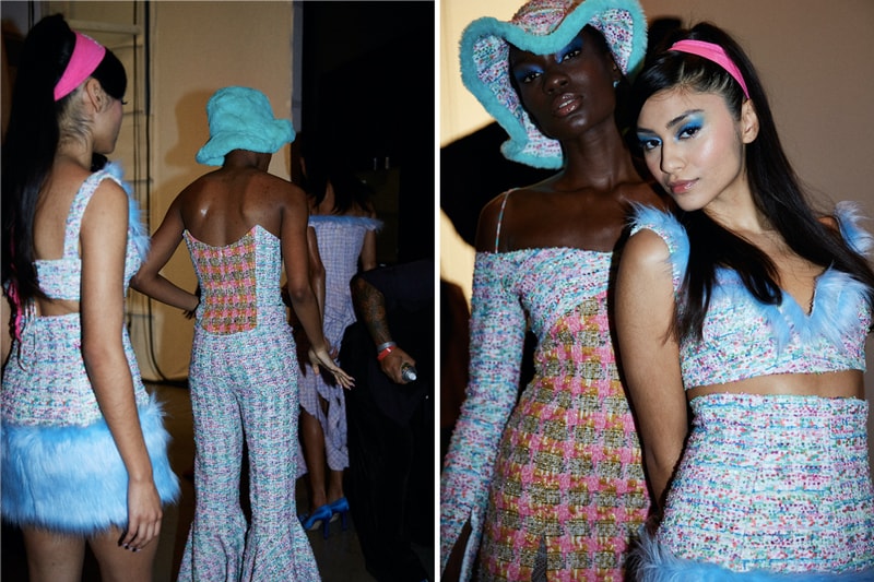 new york fashion week fall winter 2022 dresses kylie jenner runway spring studios asian jade digital asset dress lace dragon floral serenity