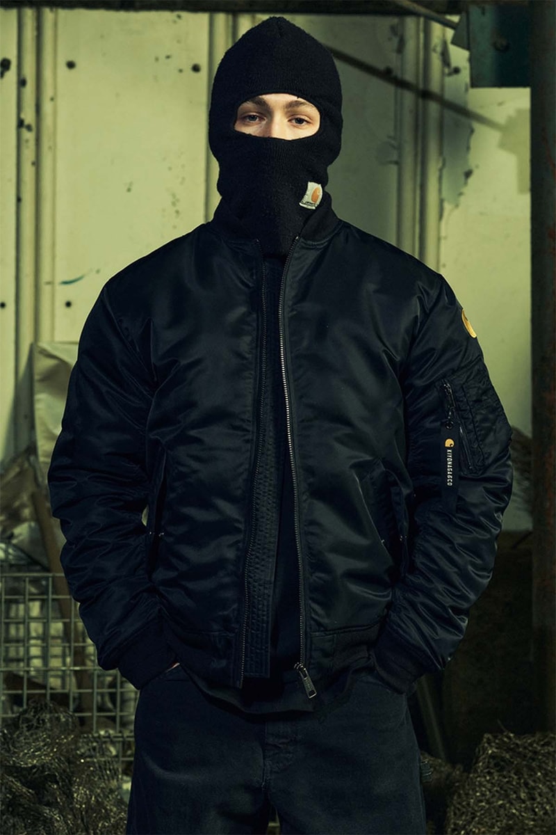 KIYONAGA & CO. carhartt wip bomber hoodie crewneck black gray collaboration collection release date info store list buying guide photos price 